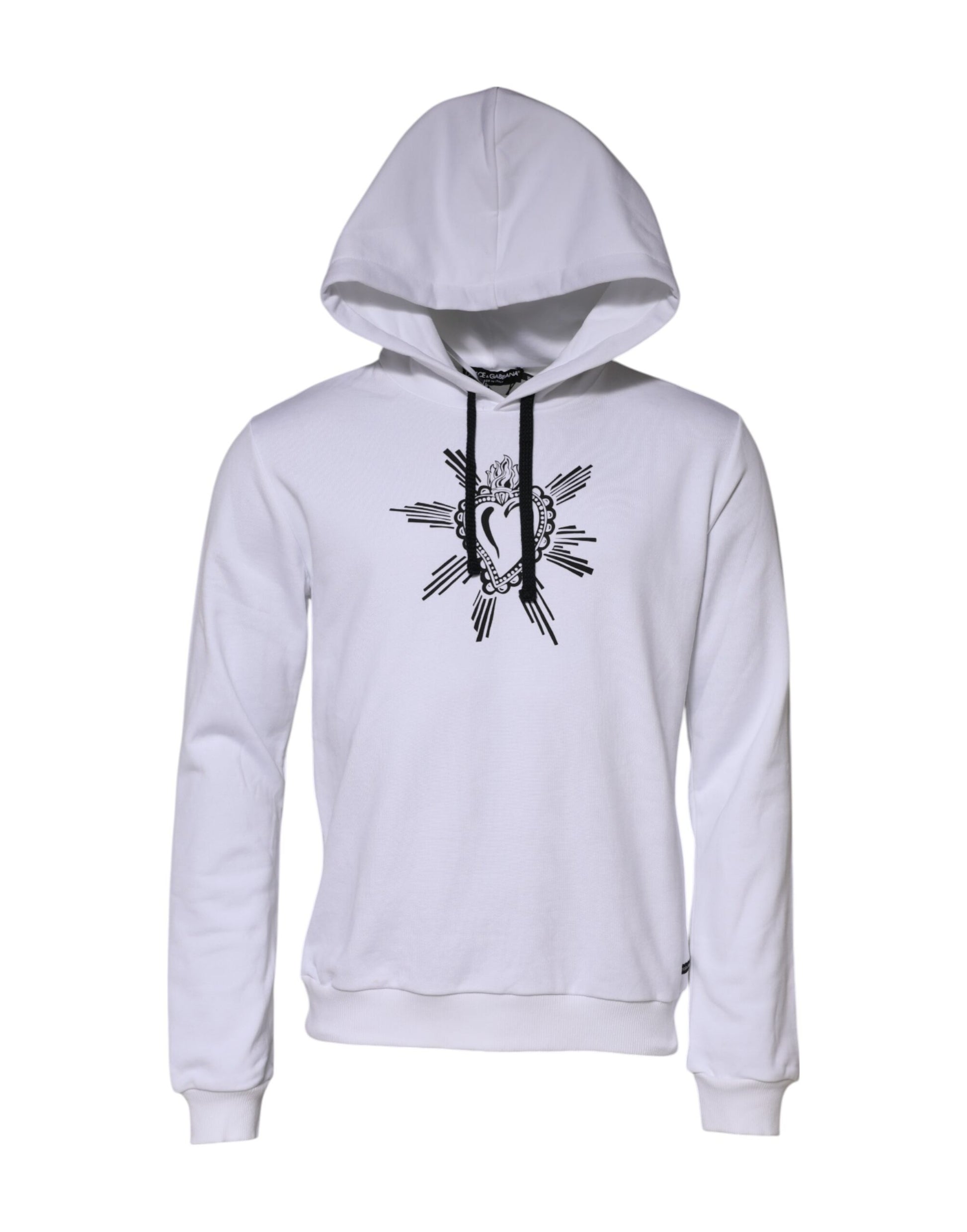 Dolce & Gabbana White Sacred Heart Hooded Sweatshirt Sweater
