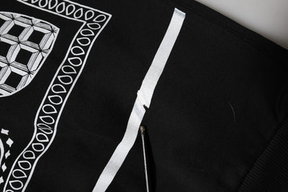 Dolce & Gabbana Black Bandana Hooded Men Sweatshirt