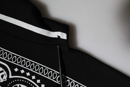 Dolce & Gabbana Black Bandana Hooded Men Sweatshirt