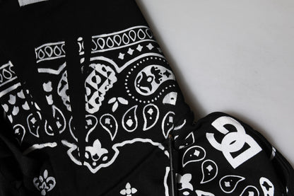 Dolce & Gabbana Black Bandana Hooded Men Sweatshirt