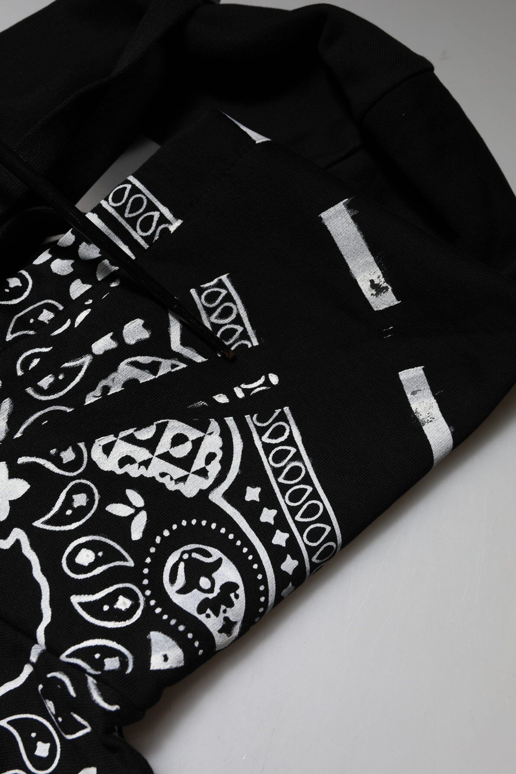 Dolce & Gabbana Black Bandana Hooded Men Sweatshirt