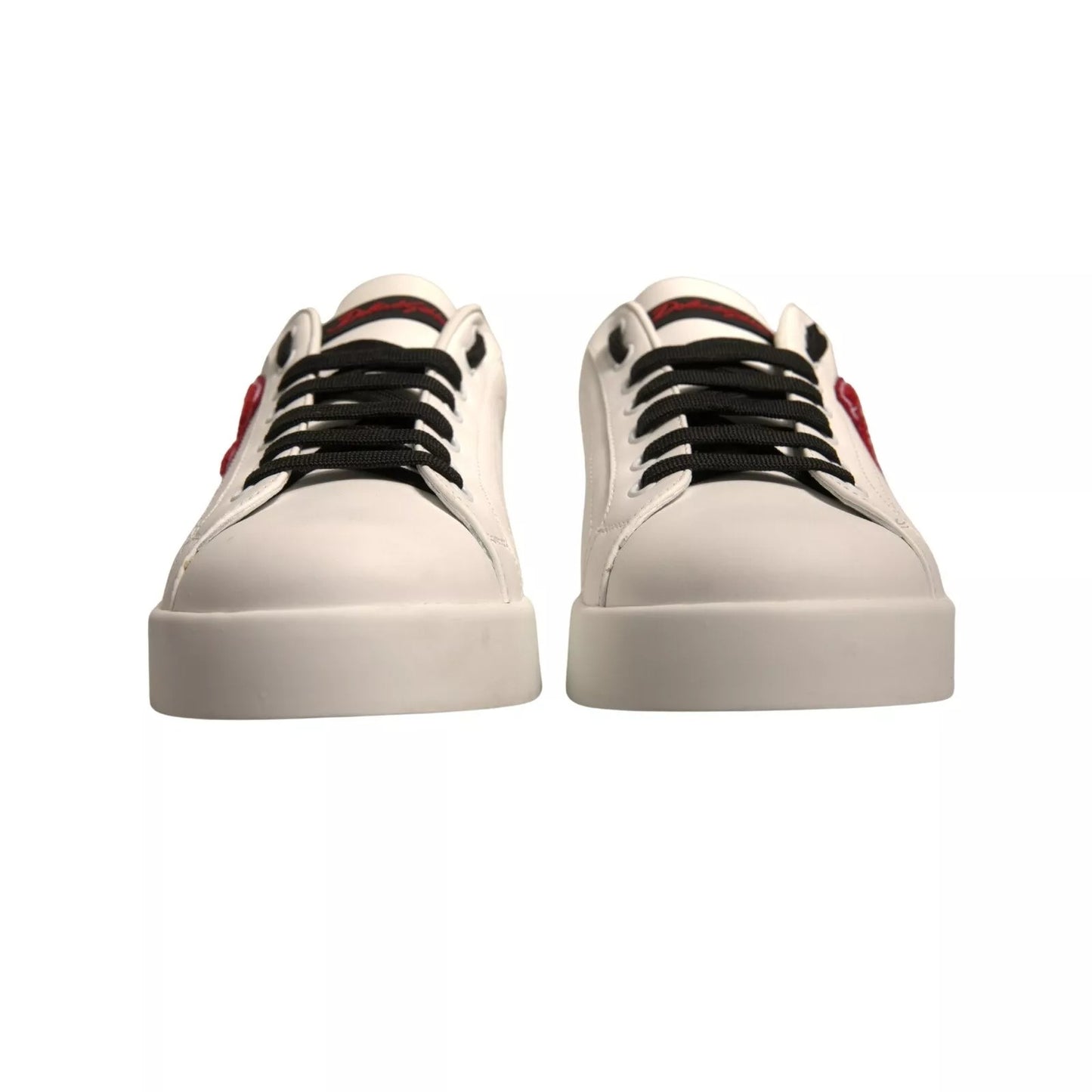 Dolce & Gabbana White Leather DG Logo Low Top Sneakers Shoes