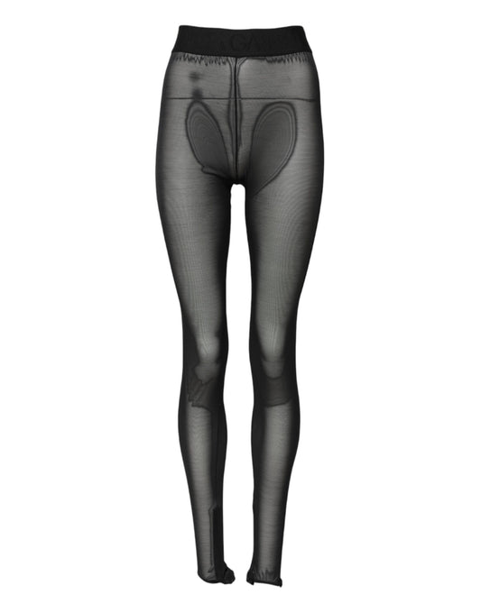 Dolce & Gabbana Black Nylon Leggings Stretch Pants