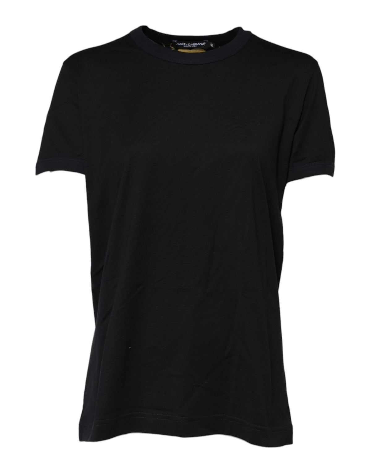 Dolce & Gabbana Black Cotton DG Print Short Sleeve Top T-shirt