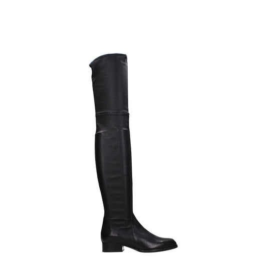 Parallèle Black Leather Over The Knee Boots