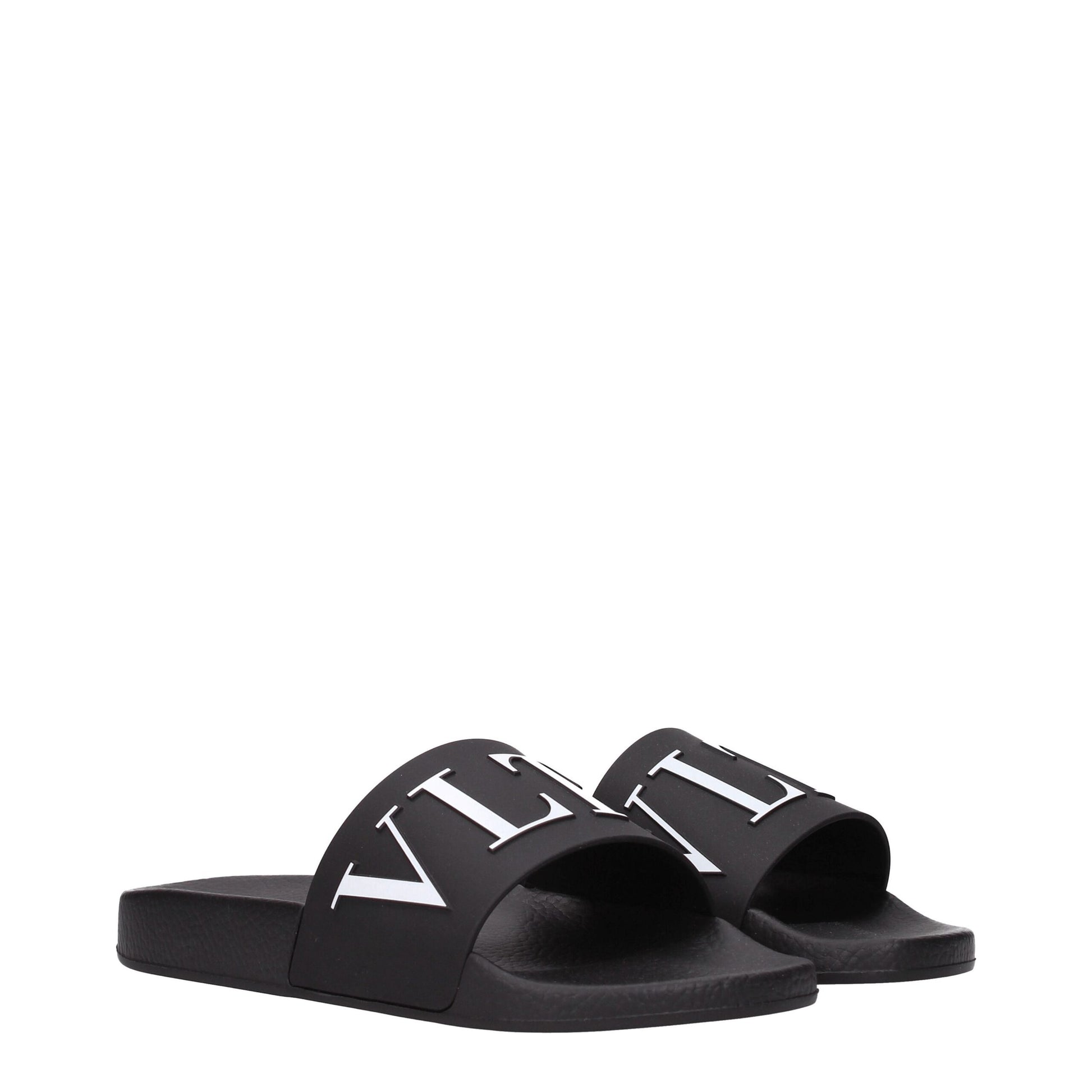Valentino Garavani Black Cotton Slippers Sandals
