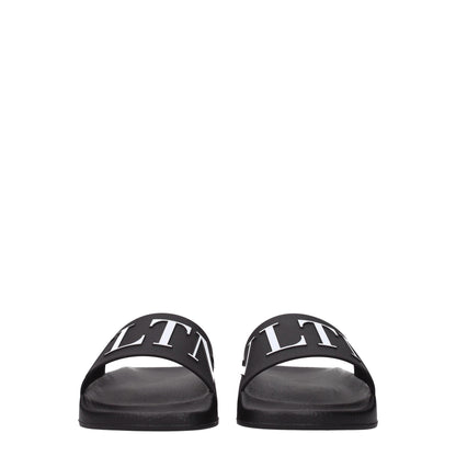 Valentino Garavani Black Cotton Slippers Sandals