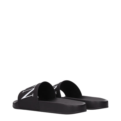 Valentino Garavani Black Cotton Slippers Sandals