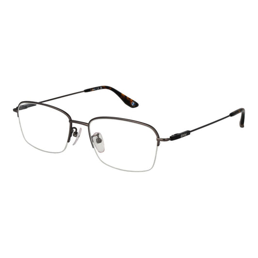 BMW Men's Optical Frames – Black Half-Rim Design, 56mm
