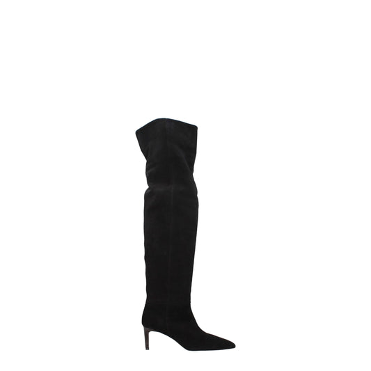 Paris Texas Black Leather Over The Knee Boots