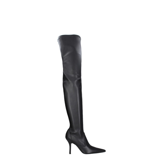 Paris Texas Black Leather Over The Knee Boots