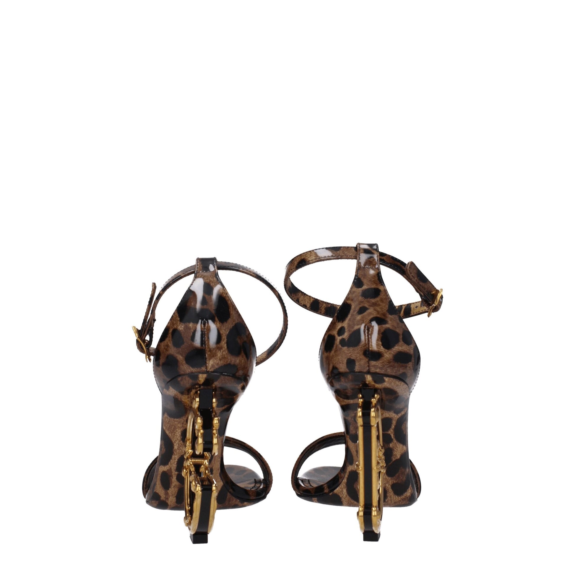 Dolce & Gabbana Keira Baroque DG-Heel Leather Leopard-Print Sandal
