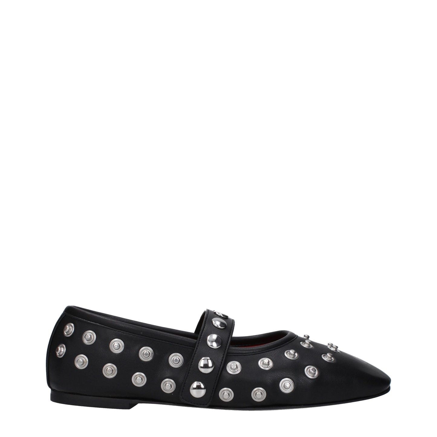Stella McCartney Black Leather Ballet Flats with Studs