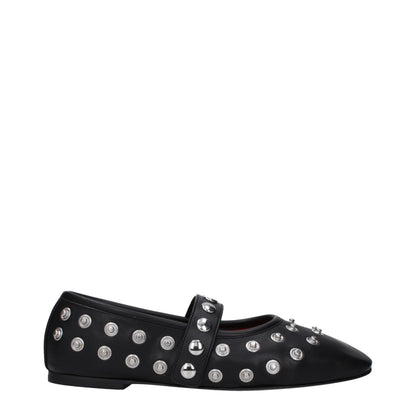 Stella McCartney Black Leather Ballet Flats with Studs