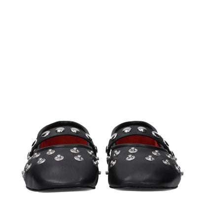 Stella McCartney Black Leather Ballet Flats with Studs
