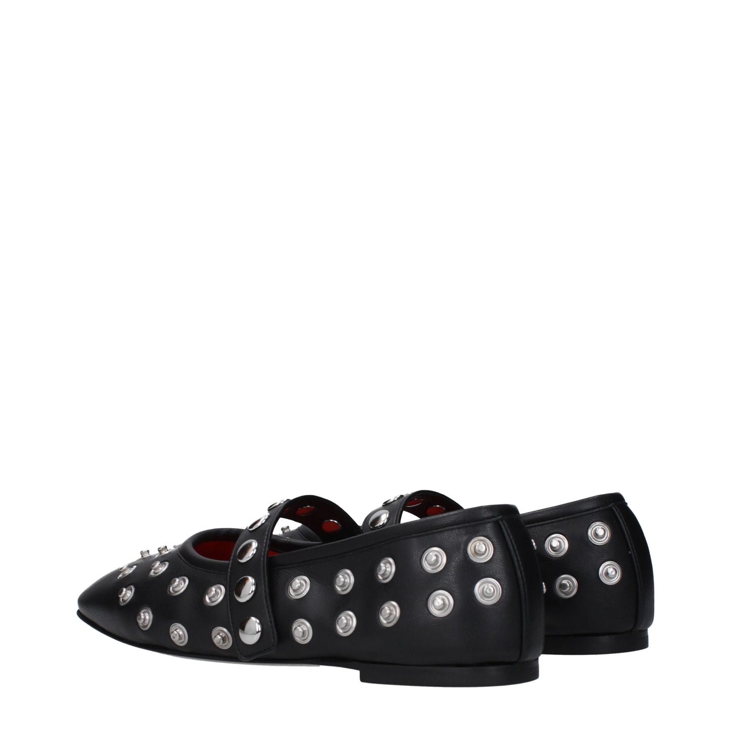 Stella McCartney Black Leather Ballet Flats with Studs