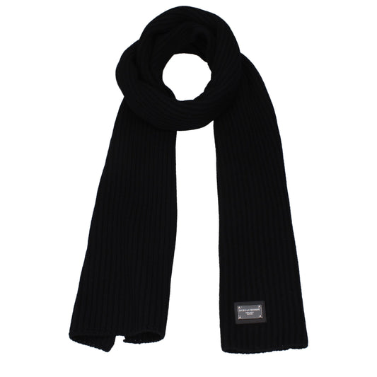 Dolce & Gabbana Black Virgin Wool Scarf
