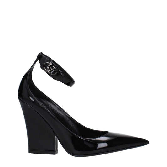Valentino Garavani Black Leather Platform Pumps