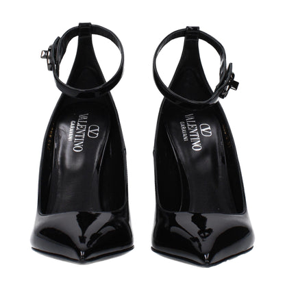 Valentino Garavani Black Leather Platform Pumps