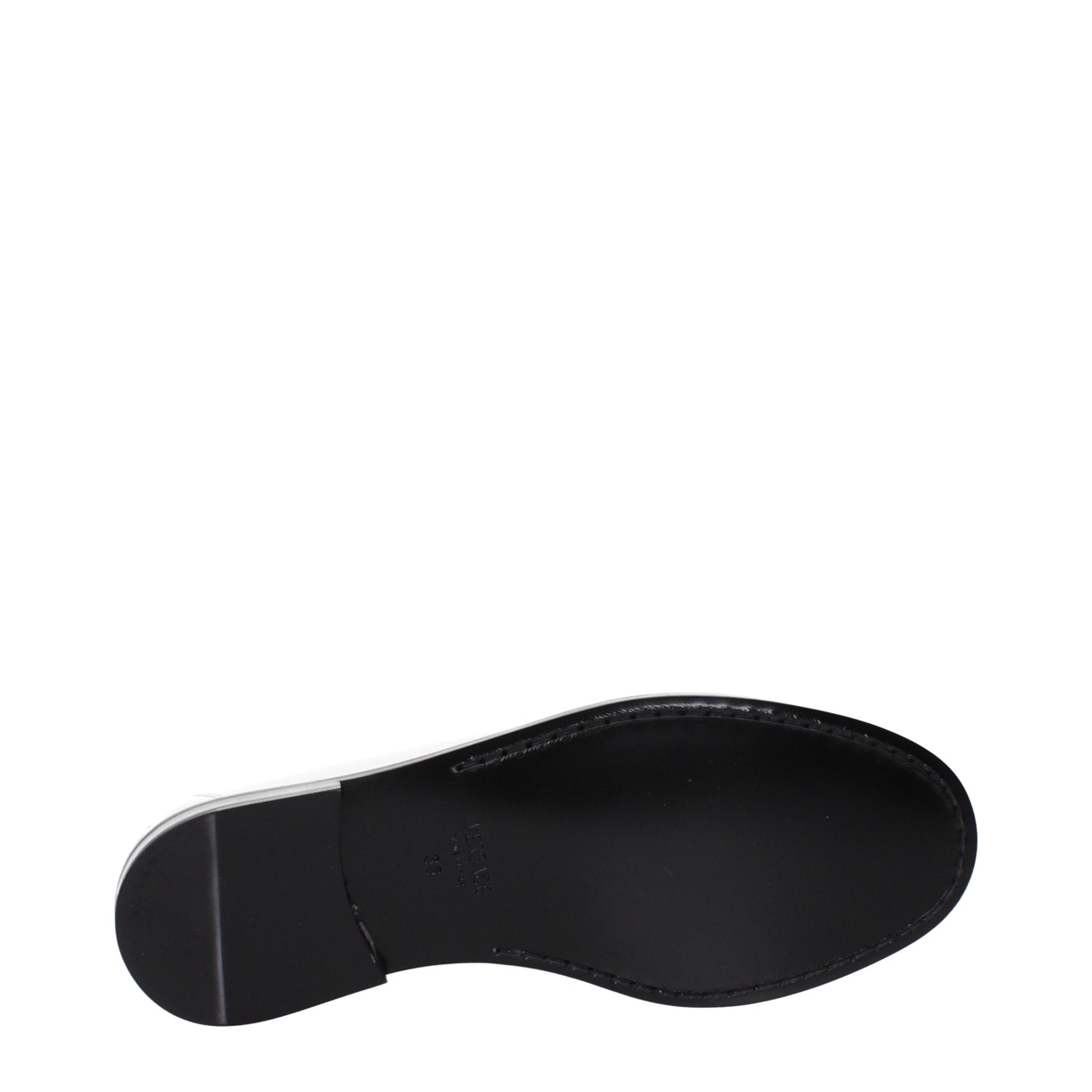Versace White Leather Slip-On Loafers: Bold Luxury Footwear