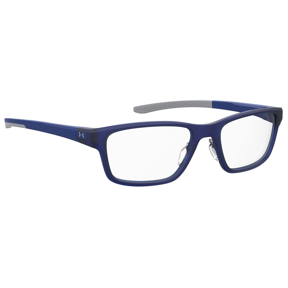 Under Armour Blue Resin Frame Glasses – Square Full-Rim, 55mm