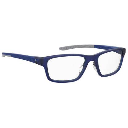 Under Armour Blue Resin Frame Glasses – Square Full-Rim, 55mm