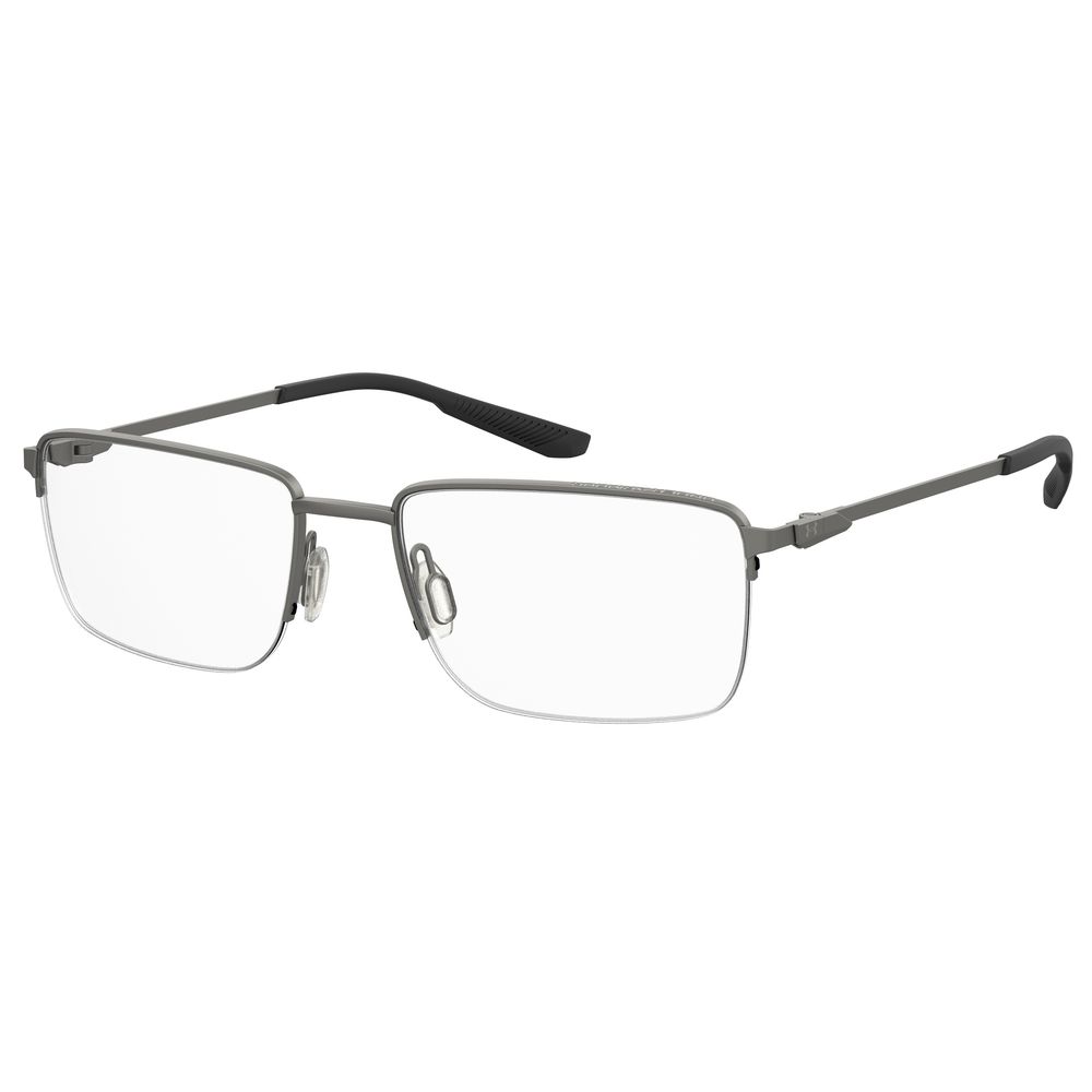 Under Armour Gray Metal Frames – Square Full-Rim Glasses, 55mm