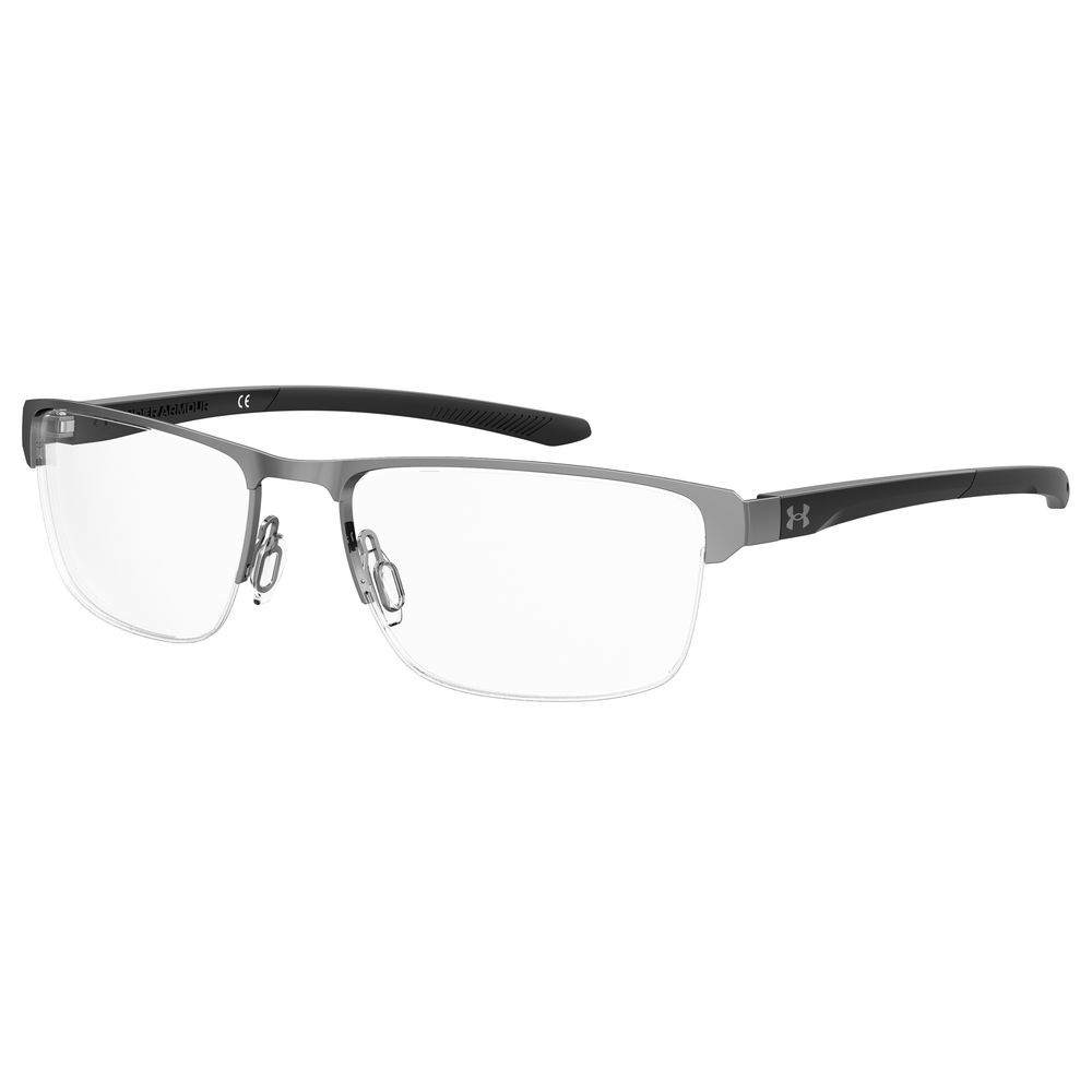 Under Armour Gray Metal Frames – Square Full-Rim, 55mm