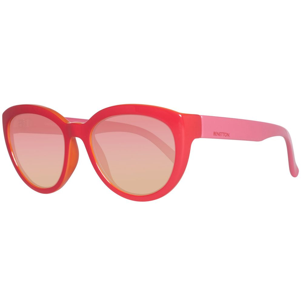 Benetton Women’s Sunglasses – Red Injected Frame, Stylish Lenses