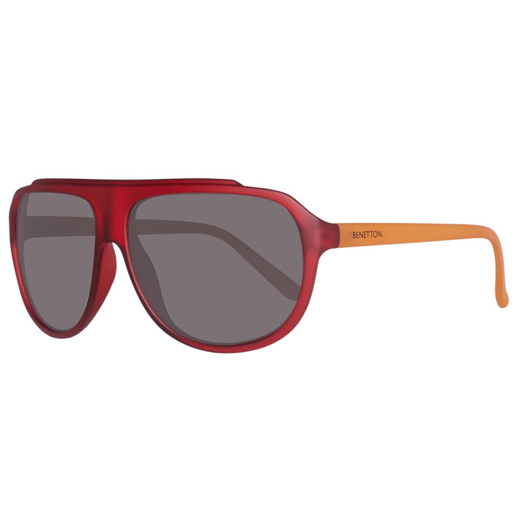 Benetton Men’s Sunglasses – Red Injected Frame, Grey Lenses
