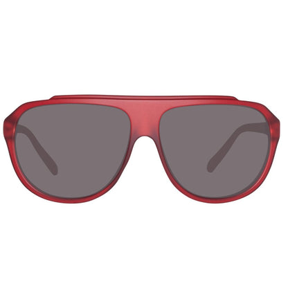 Benetton Men’s Sunglasses – Red Injected Frame, Grey Lenses