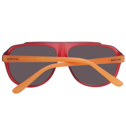 Benetton Men’s Sunglasses – Red Injected Frame, Grey Lenses