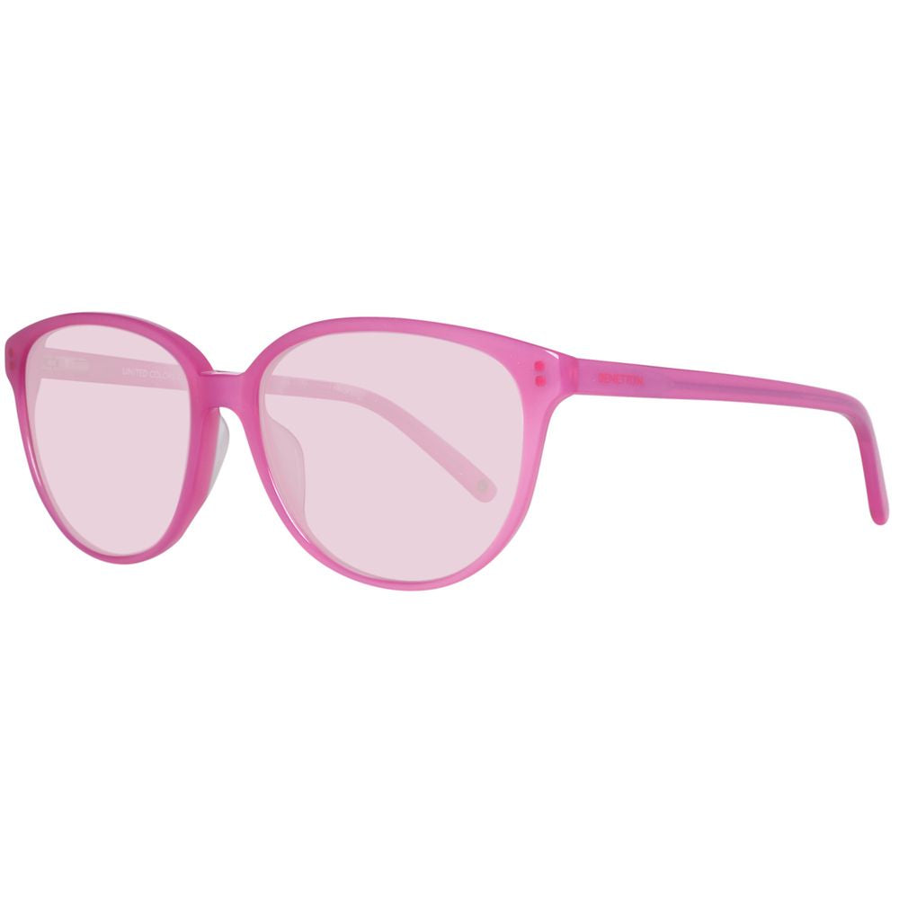 Benetton Women's Sunglasses – Pink Plastic Frame, Stylish Design