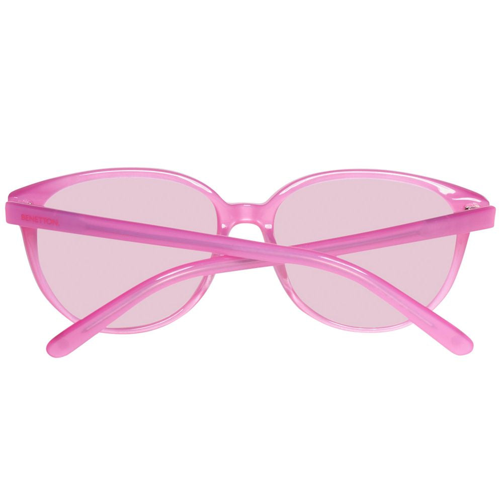 Benetton Women's Sunglasses – Pink Plastic Frame, Stylish Design