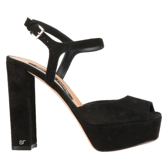 Sergio Rossi Black Velvet SR Monica Sandals