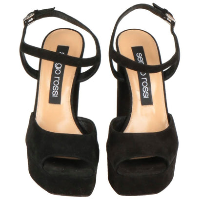 Sergio Rossi Black Velvet SR Monica Sandals