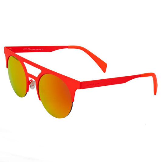 Italia Independent Unisex Sunglasses – Red Metal Frame, Mirrored Lenses