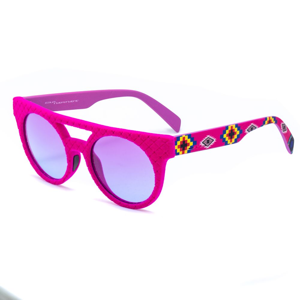 Italia Independent Unisex Sunglasses – Multicolor Acetate Frame, Pink Lenses
