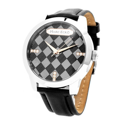 Marc Ecko Black Leather Watch - Bold Elegance Redefined
