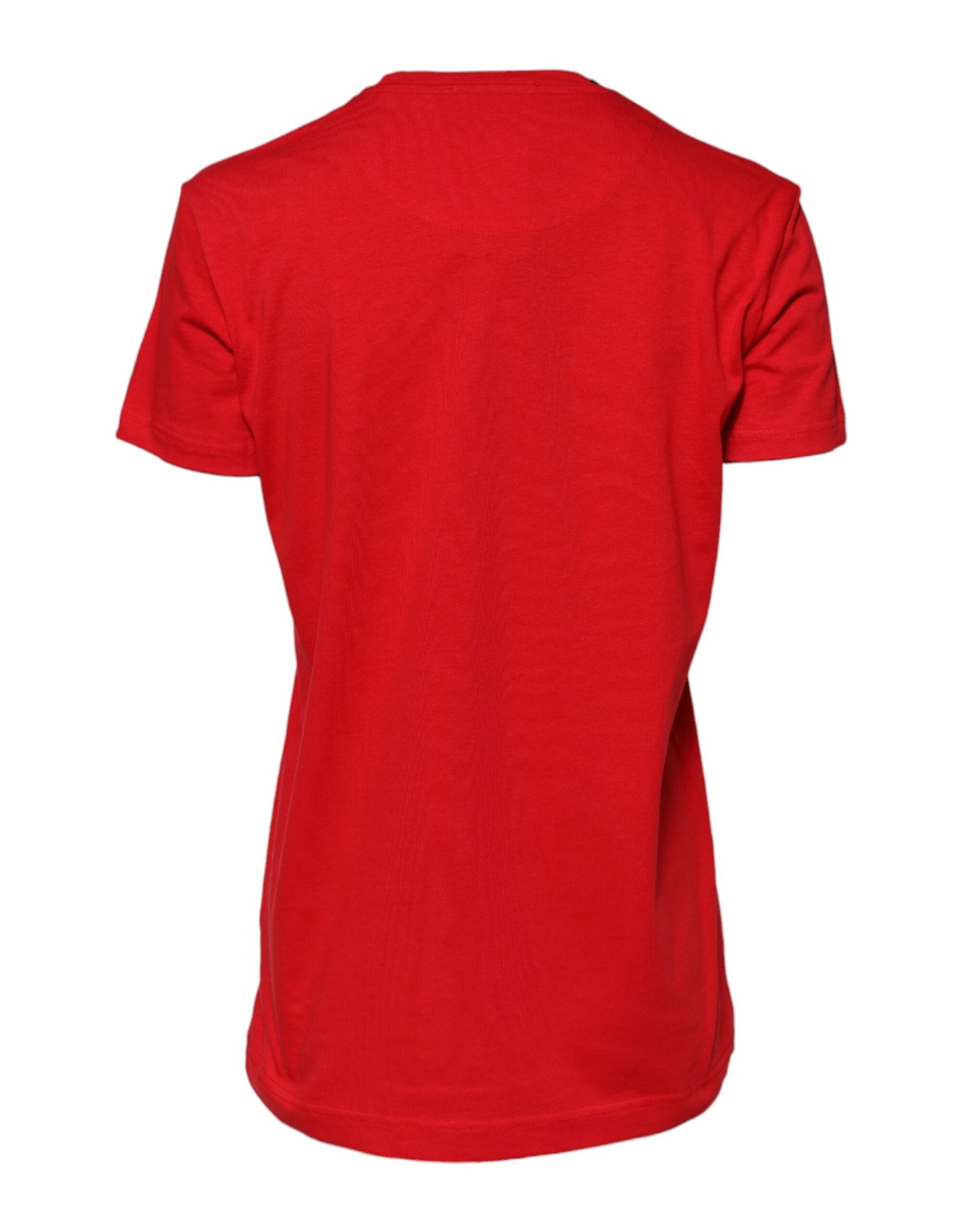 Dolce & Gabbana Red Cotton Crew Neck T-Shirt