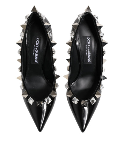 Dolce & Gabbana Black Crystals Studs Stiletto Pumps