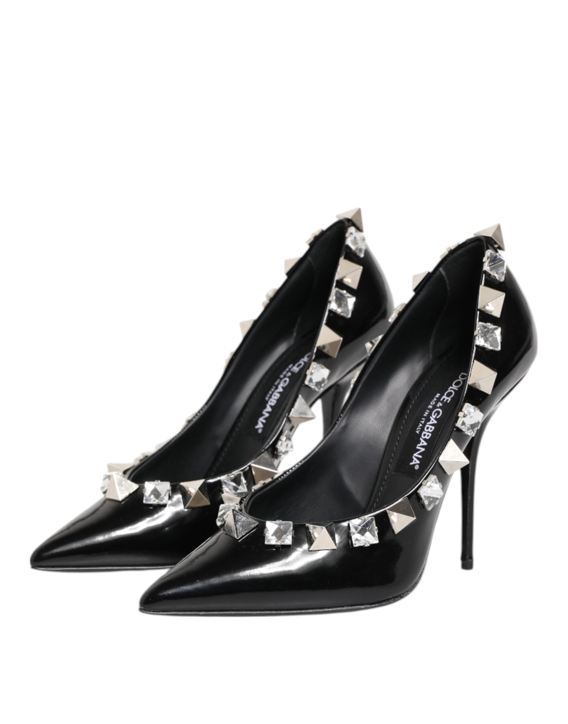 Dolce & Gabbana Black Crystals Studs Stiletto Pumps