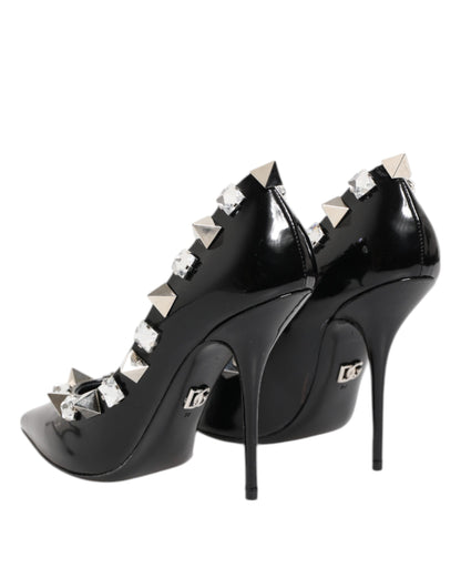 Dolce & Gabbana Black Crystals Studs Stiletto Pumps