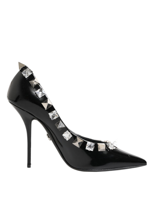Dolce & Gabbana Black Crystals Studs Stiletto Pumps