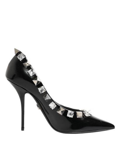 Dolce & Gabbana Black Crystals Studs Stiletto Pumps