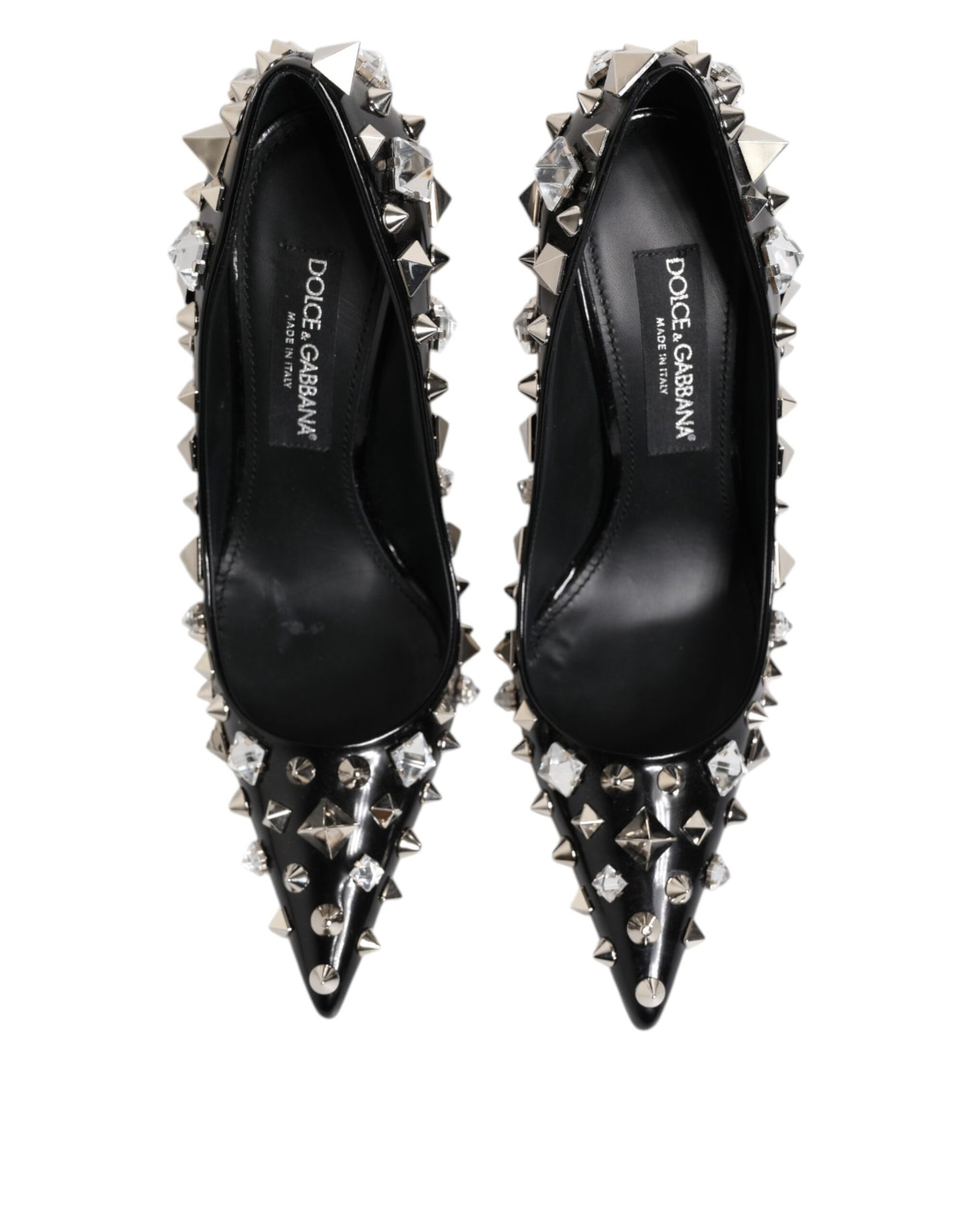 Dolce & Gabbana Black Crystals Studs Stiletto Pumps