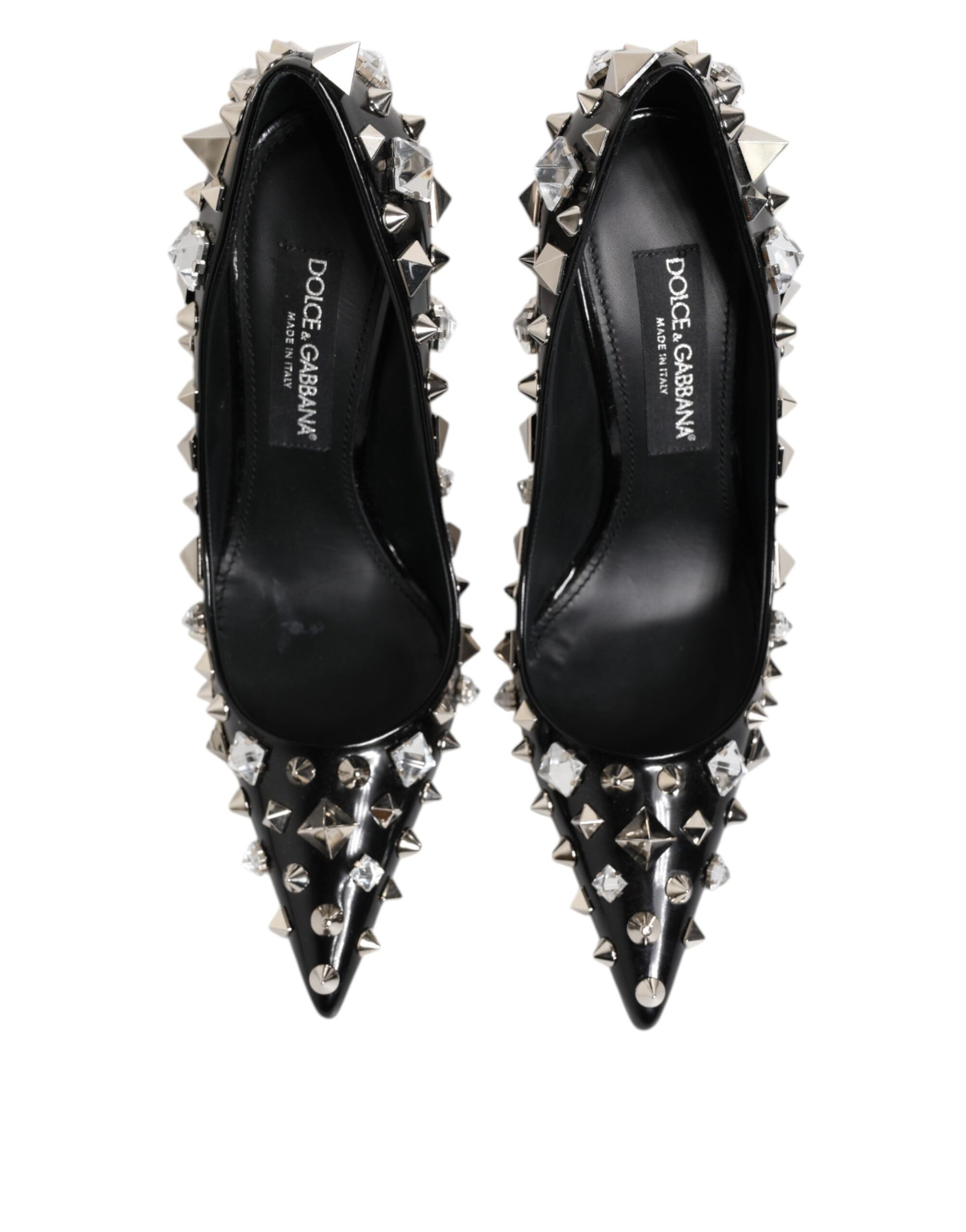 Dolce & Gabbana Black Crystals Studs Stiletto Pumps