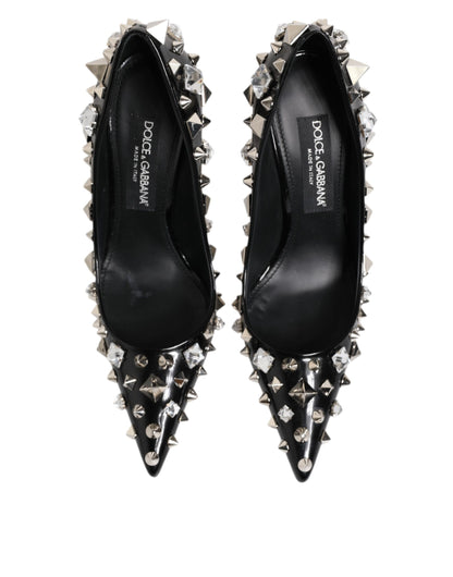 Dolce & Gabbana Black Crystals Studs Stiletto Pumps