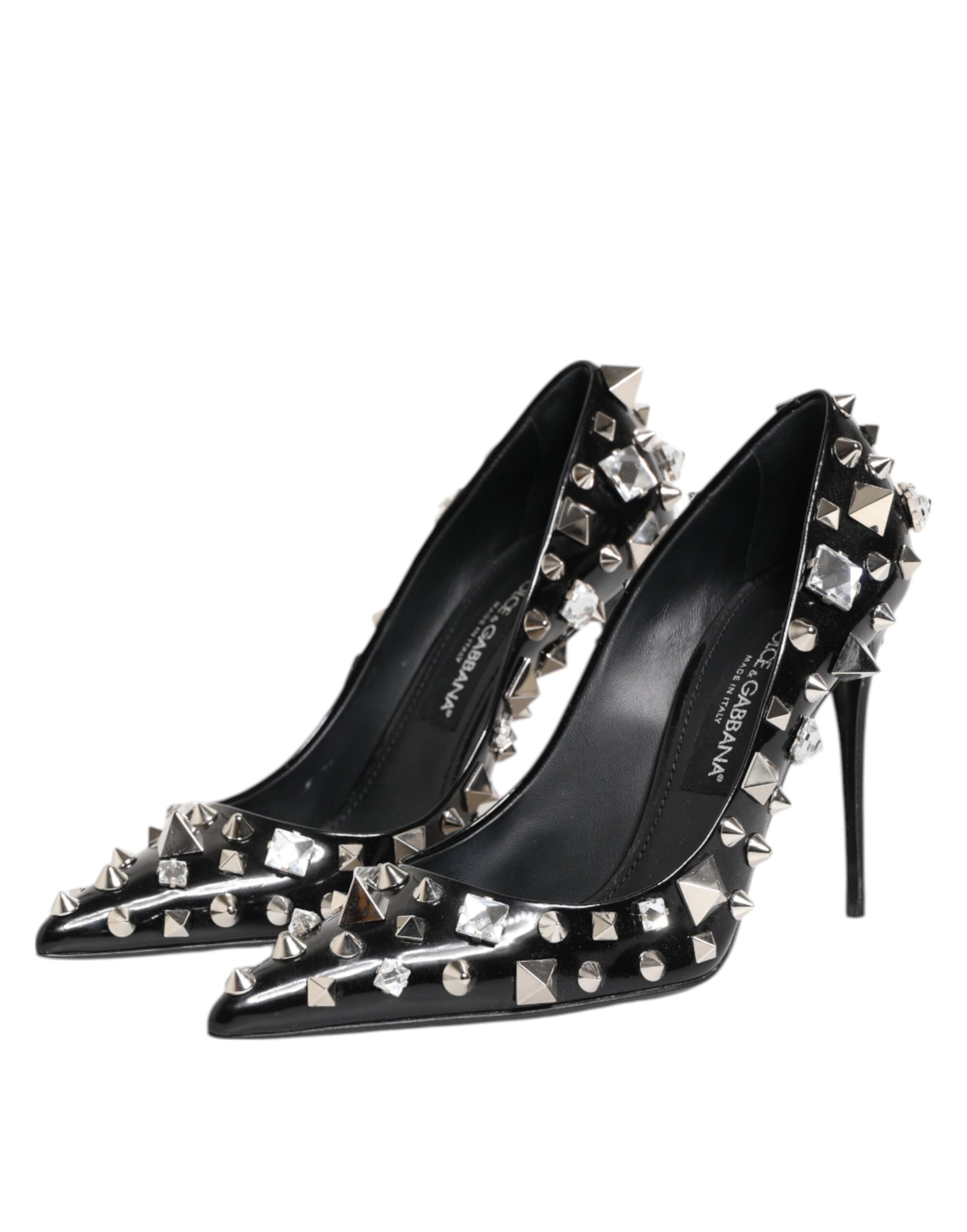 Dolce & Gabbana Black Crystals Studs Stiletto Pumps