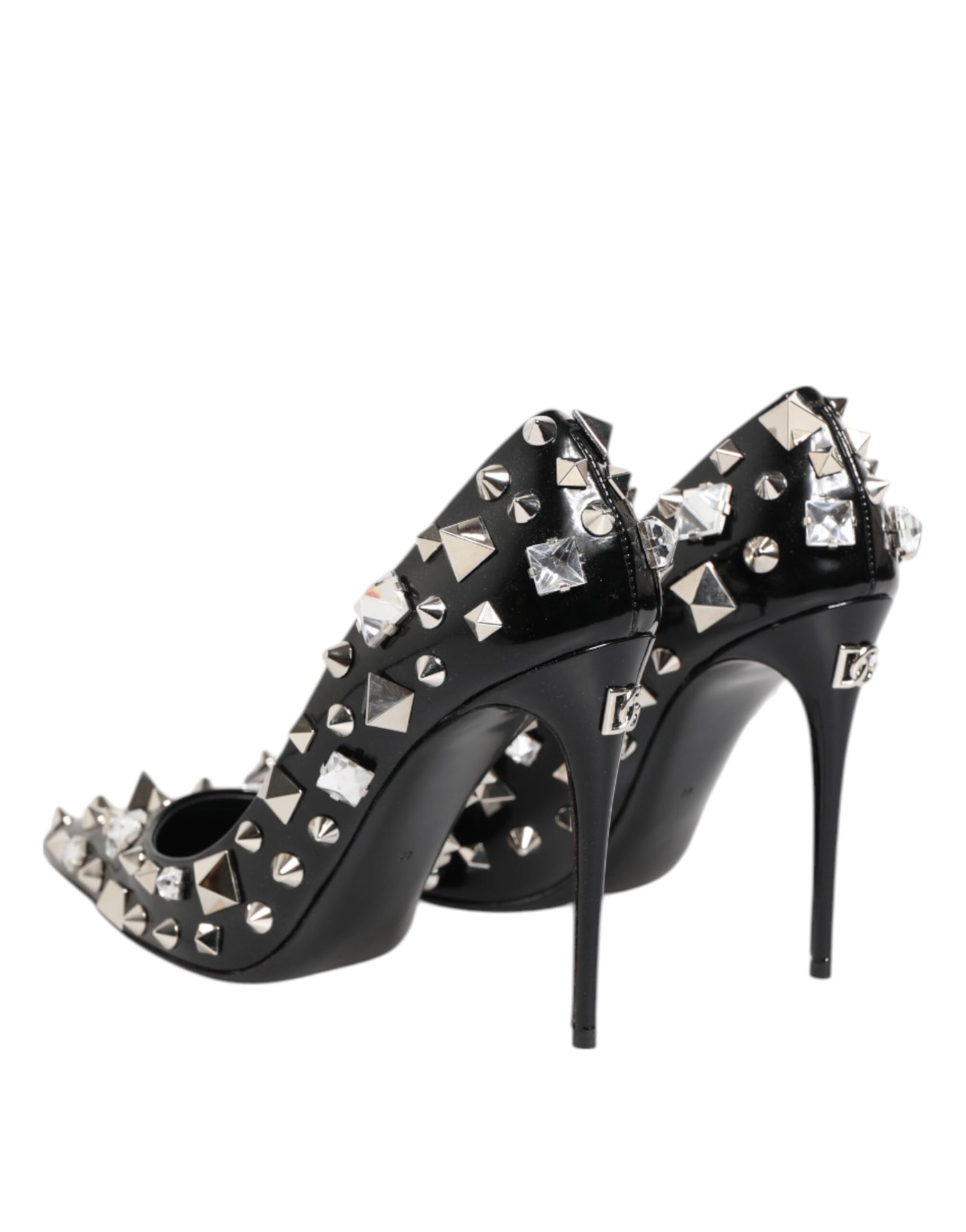 Dolce & Gabbana Black Crystals Studs Stiletto Pumps